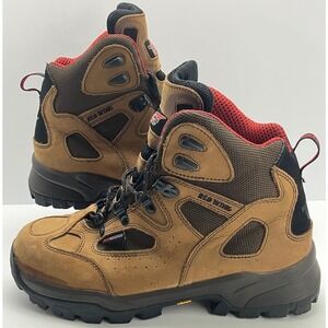 Red Wing Mens steel toe Hiking Boots Brown Leather Vibram Sole US 8.5 D #6674